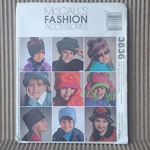 McCall's fashion accessories children's hats and mittens Pattern 3836